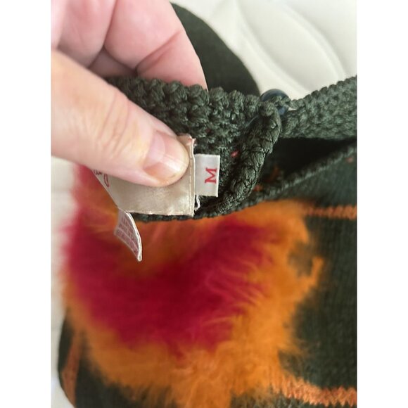 Sweater VTG 80s Sheila Raymond Asymmetric Oval Wool Blend Crew Neck Angora Sz M - Picture 11 of 11